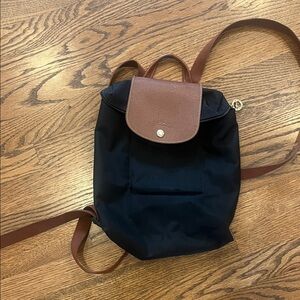 Longchamp Black and Brown Backpack